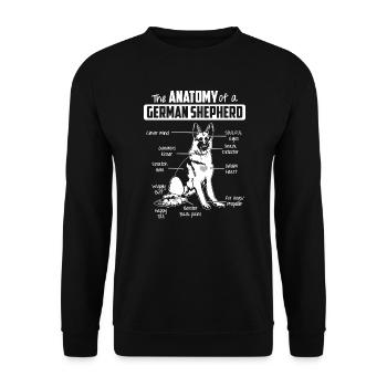 Anatomy German Shepherd - Unisex Sweatshirt - black - Front - Alina (178cm) & Michal (187cm)