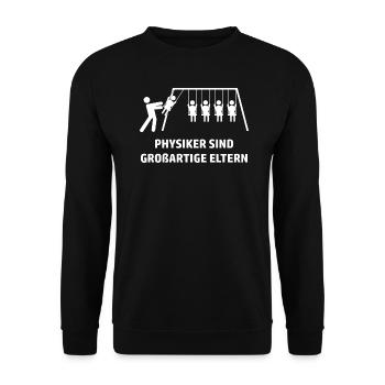 Physiker sind großartige Eltern - Unisex Pullover - Schwarz - Vorne - Alina (178cm) & Michal (187cm)