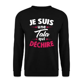 Je Suis Une Tata Qui Déchire - Sweat-shirt Unisexe - noir - Devant - Alina (178cm) & Michal (187cm)
