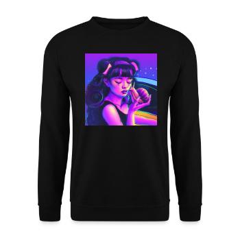 Modern snail love - Unisex Sweatshirt - black - Front - Alina (178cm) & Michal (187cm)