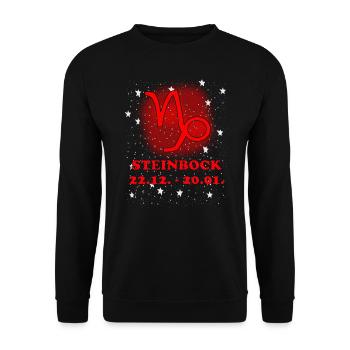 Sternzeichen Steinbock Symbol mit Sternenhimmel - Unisex Pullover - Schwarz - Vorne - Alina (178cm) & Michal (187cm)