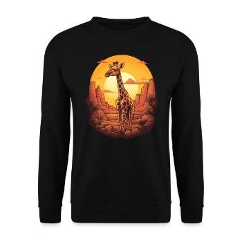 Giraffe Africa - Unisex Sweatshirt - black - Front - Alina (178cm) & Michal (187cm)
