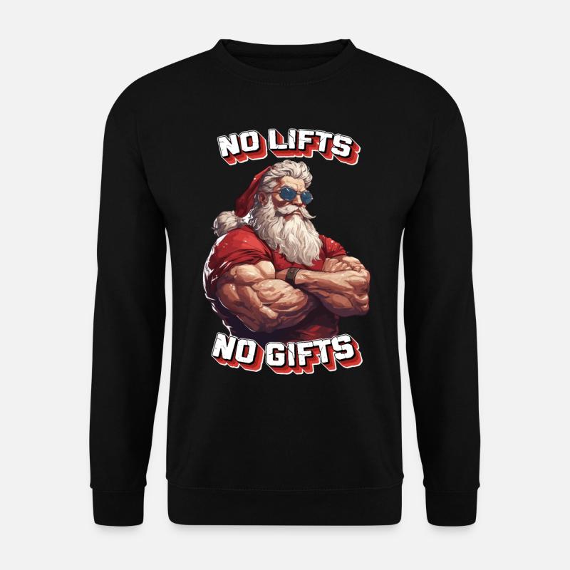 Krasser Santa - No Lifts no Gifts - Unisex Pullover - Schwarz