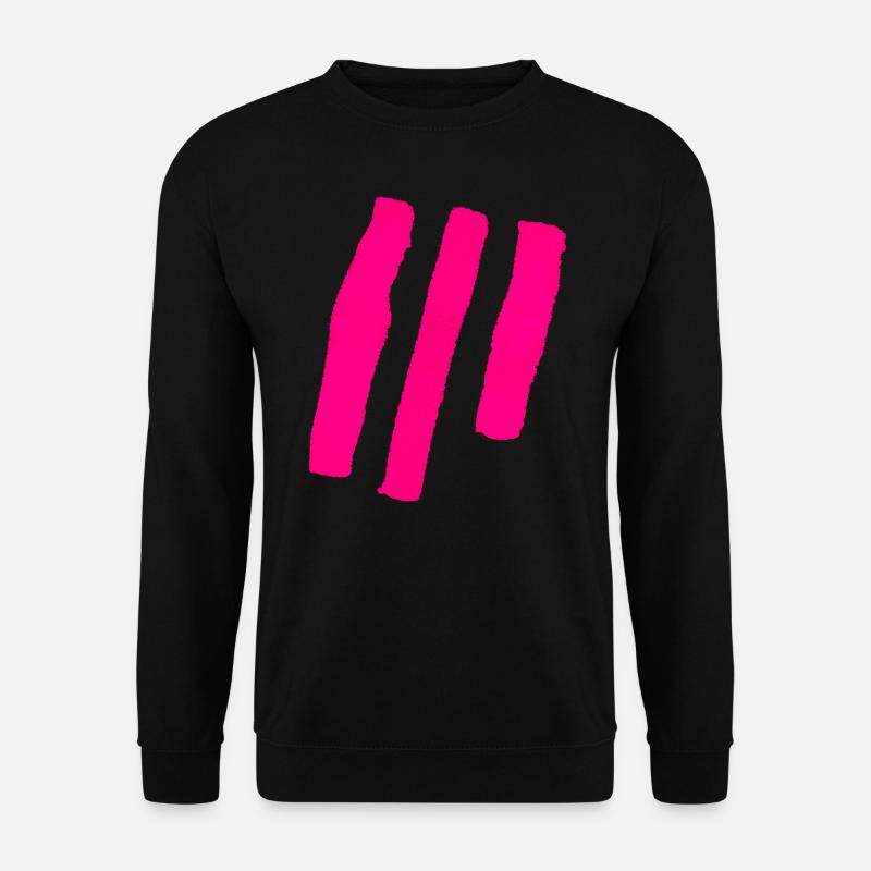 Streifen - Pink - Unisex Pullover - Schwarz