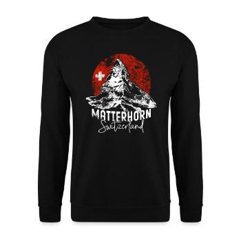 Matterhorn Zermatt Wallis Wandern Schweiz Souvenir - Unisex Pullover - Schwarz - Vorne - Alina (178cm) & Michal (187cm)