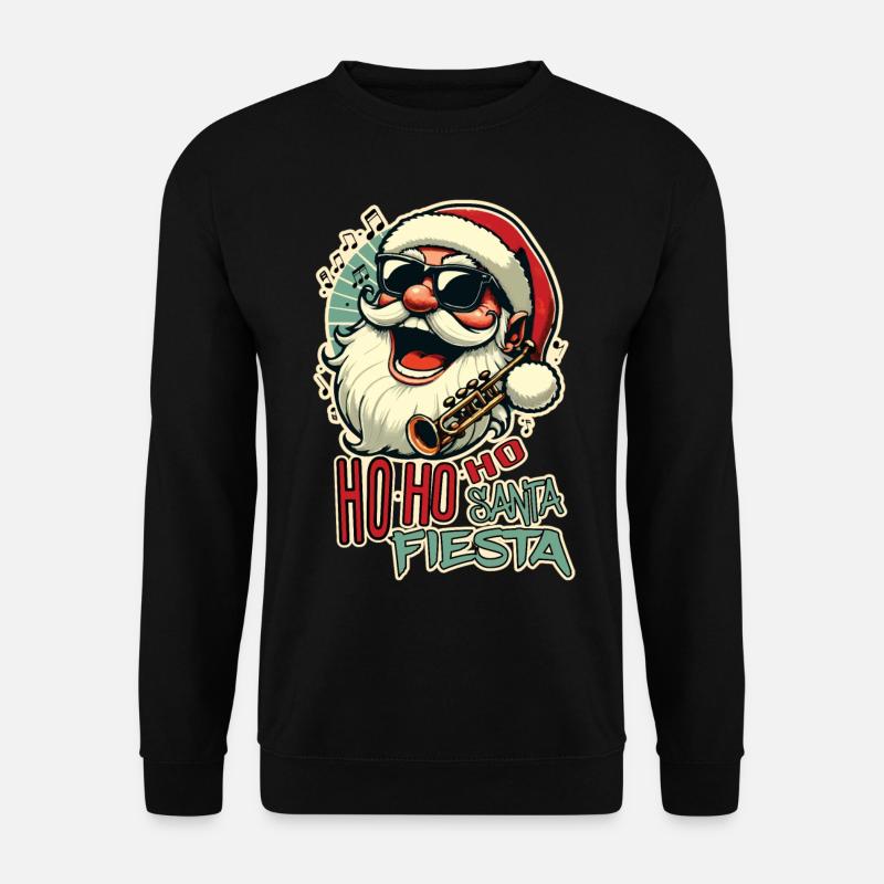 Cooler lustiger Weihnachtsmann mit Sonnenbrille (Ho-ho-ho) - Unisex Pullover - Schwarz