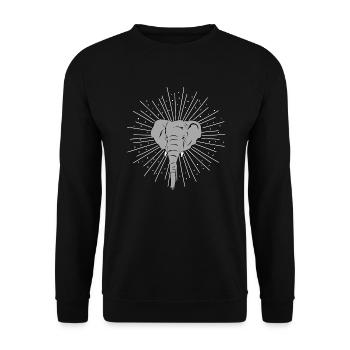 Eléphant Trompe Trompe De Pachyderme Cadeau - Sweat-shirt Unisexe - noir - Devant - Alina (178cm) & Michal (187cm)