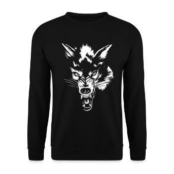 Wolf - Unisex Pullover - Schwarz - Vorne - Alina (178cm) & Michal (187cm)