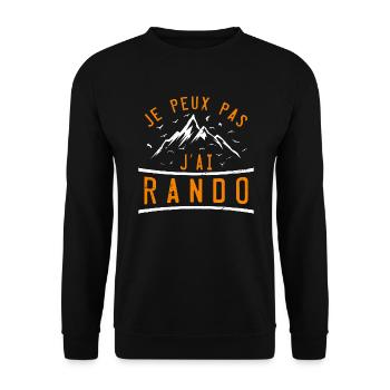 JE PEUX PAS J'AI RANDO - Sweat-shirt Unisexe - noir - Devant - Alina (178cm) & Michal (187cm)