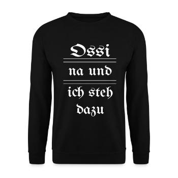 Ossi - na und - ich steh dazu - Unisex Pullover - Schwarz - Vorne - Alina (178cm) & Michal (187cm)