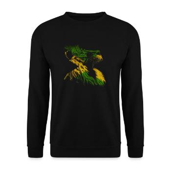 Reggae Lion Rastafari Music Freedom Zion Jamaica - Unisex Pullover - Schwarz - Vorne - Alina (178cm) & Michal (187cm)