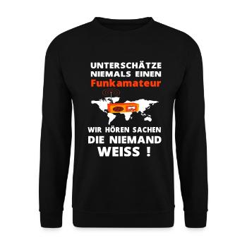 Funkamateur Amateurfunker Funker Hobby - Unisex Pullover - Schwarz - Vorne - Alina (178cm) & Michal (187cm)