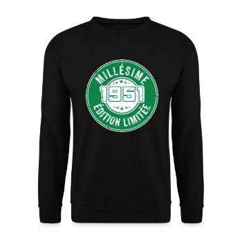 Millésime 1951 | édition limitée Anniversaire 1951 - Sweat-shirt Unisexe - noir - Devant - Alina (178cm) & Michal (187cm)