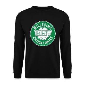 Millésime 1957 | édition limitée Anniversaire 1957 - Sweat-shirt Unisexe - noir - Devant - Alina (178cm) & Michal (187cm)