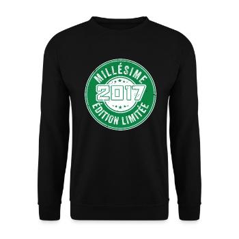 Millésime 2017 | édition limitée Anniversaire 2017 - Sweat-shirt Unisexe - noir - Devant - Alina (178cm) & Michal (187cm)