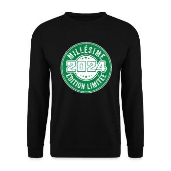 Millésime 2024 | édition limitée Anniversaire 2024 - Sweat-shirt Unisexe - noir - Devant - Alina (178cm) & Michal (187cm)