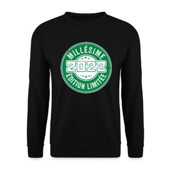 Millésime 2022 | édition limitée Anniversaire 2022 - Sweat-shirt Unisexe - noir - Devant - Alina (178cm) & Michal (187cm)