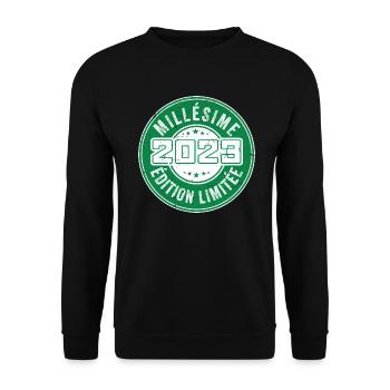 Millésime 2023 | édition limitée Anniversaire 2023 - Sweat-shirt Unisexe - noir - Devant - Alina (178cm) & Michal (187cm)