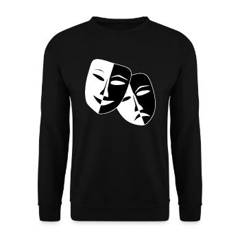 Masks / Comedy and tragedy / Drama - Unisex Sweatshirt - black - Front - Alina (178cm) & Michal (187cm)