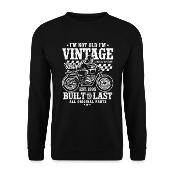 Vintage 1995 Born Motorcycle Birthday Gift - Unisex Sweatshirt - black - Front - Alina (178cm) & Michal (187cm)