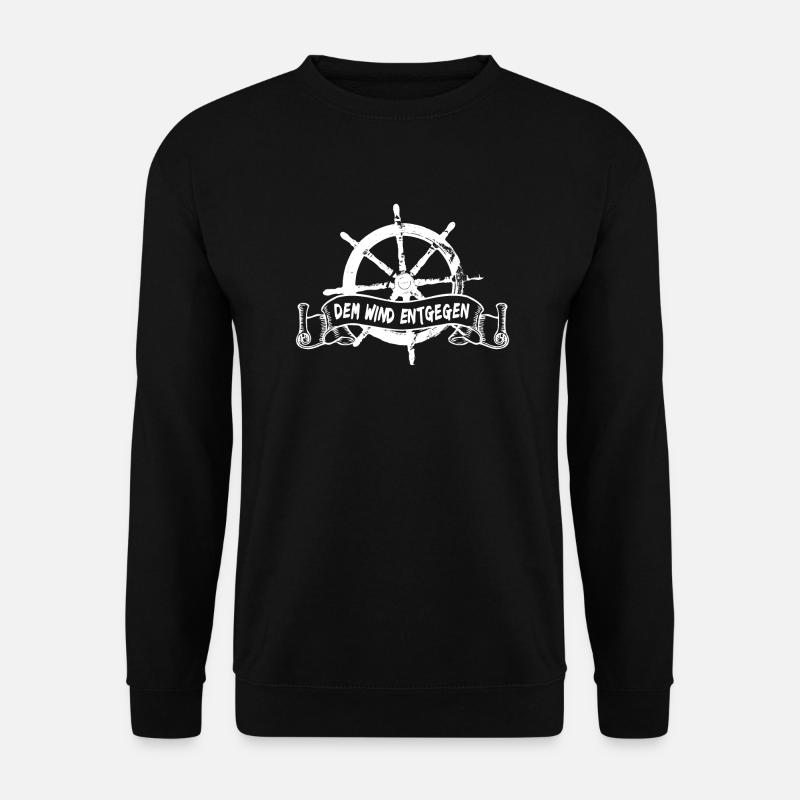 Gegen den Wind Seemann Rebell Segeln Segelboot - Unisex Pullover - Schwarz