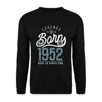 legends are born in 1952, anniversaire 70 ans - Sweat-shirt Unisexe - noir - Devant - Alina (178cm) & Michal (187cm)