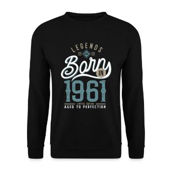 Legends are born in 1961 anniversary 61 years - Unisex Sweatshirt - black - Front - Alina (178cm) & Michal (187cm)