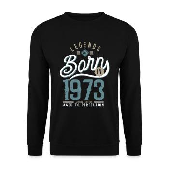 legends are born in 1973 anniversaire 50 ans - Sweat-shirt Unisexe - noir - Devant - Alina (178cm) & Michal (187cm)