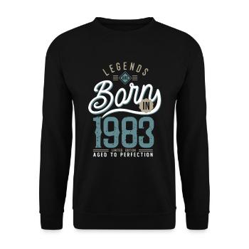 Legenden werden 1983 geboren Jubiläum 40 Jahre - Unisex Pullover - Schwarz - Vorne - Alina (178cm) & Michal (187cm)