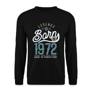 Legends are born in 1972 anniversary 51 years - Unisex Sweatshirt - black - Front - Alina (178cm) & Michal (187cm)