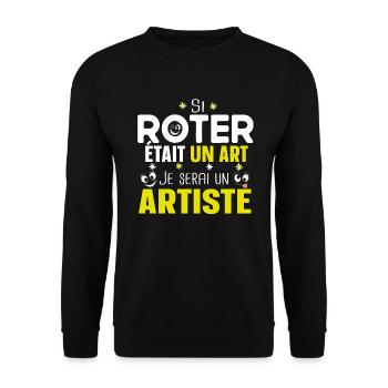Roter Artiste Homme Rot Blague Cadeau Humour Pote - Sweat-shirt Unisexe - noir - Devant - Alina (178cm) & Michal (187cm)