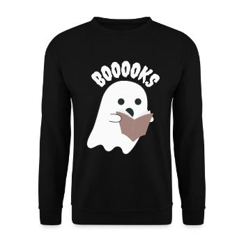 Booooks - Unisex Pullover - Schwarz - Vorne - Alina (178cm) & Michal (187cm)