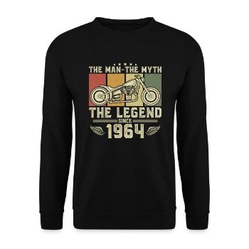 1964 Vintage né homme mythe légende moto - Sweat-shirt Unisexe - noir - Devant - Alina (178cm) & Michal (187cm)