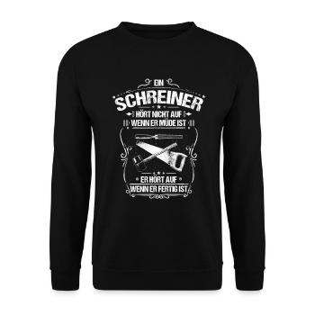 Schreiner/Tischler/Holz/Schreinerei/Tischlerei - Unisex Pullover - Schwarz - Vorne - Alina (178cm) & Michal (187cm)