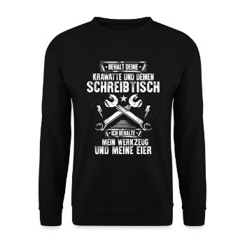 Mechanic/Workshop/Screwdriver/Gift/Mechanics - Unisex Sweatshirt - black - Front - Alina (178cm) & Michal (187cm)