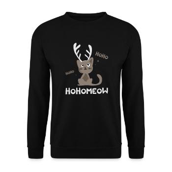 HohoMeow - Chat de Noël Idée cadeau Christmas - Sweat-shirt Unisexe - noir - Devant - Alina (178cm) & Michal (187cm)