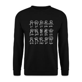 Algebra Dance Funny Graph Figures Math Equation T- - Unisex Pullover - Schwarz - Vorne - Alina (178cm) & Michal (187cm)