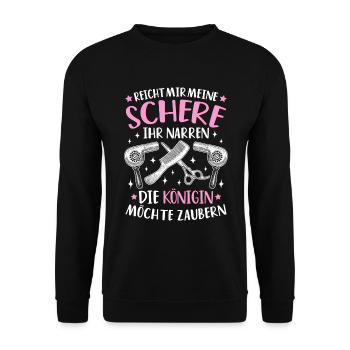 Friseur Friseurin Frisörin Frisör Friseuse Haare - Unisex Pullover - Schwarz - Vorne - Alina (178cm) & Michal (187cm)
