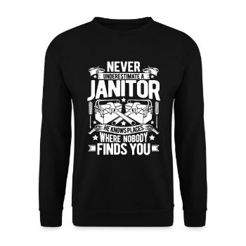 Caretaker Janitor - Unisex Sweatshirt - black - Front - Alina (178cm) & Michal (187cm)
