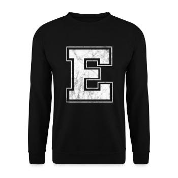 Buchstabe E - Unisex Pullover - Schwarz - Vorne - Alina (178cm) & Michal (187cm)