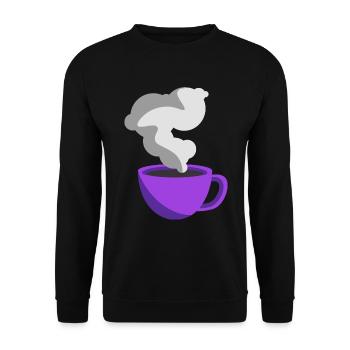 Coffee Illustration Minimalist Sticker - Unisex Sweatshirt - black - Front - Alina (178cm) & Michal (187cm)