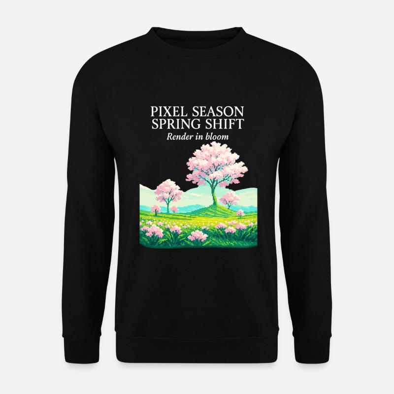 Pixelsaison: Frühlingswandel - Unisex Pullover - Schwarz