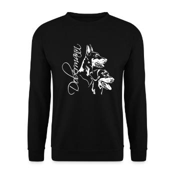 Dobermann - Doberman Pinscher - Unisex Pullover - Schwarz - Vorne - Alina (178cm) & Michal (187cm)