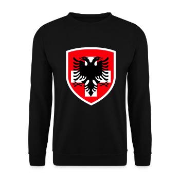 Albanien - Schweiz - Kosovo - Unisex Pullover - Schwarz - Vorne - Alina (178cm) & Michal (187cm)