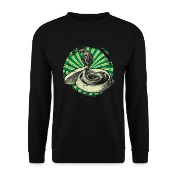 Cobra Schlange - Unisex Pullover - Schwarz - Vorne - Alina (178cm) & Michal (187cm)