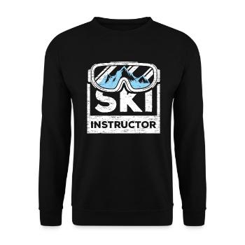 Ski instructor - Unisex Sweatshirt - black - Front - Alina (178cm) & Michal (187cm)
