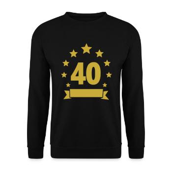 40e anniversaire 40 ans Stars - Sweat-shirt Unisexe - noir - Devant - Alina (178cm) & Michal (187cm)