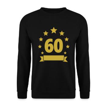 60e anniversaire 60 ans Stars - Sweat-shirt Unisexe - noir - Devant - Alina (178cm) & Michal (187cm)