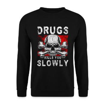 Drug Free Addictive Healthy Joint - Unisex Sweatshirt - black - Front - Alina (178cm) & Michal (187cm)