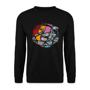 Reptil Schlange - Unisex Pullover - Schwarz - Vorne - Alina (178cm) & Michal (187cm)